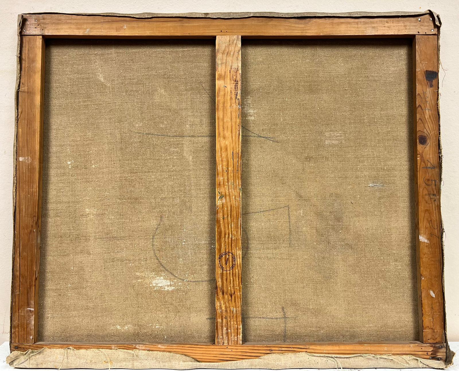 Olio su tela post impressionista della metà del secolo scorso Uomo che lavora nei campi in vendita 3