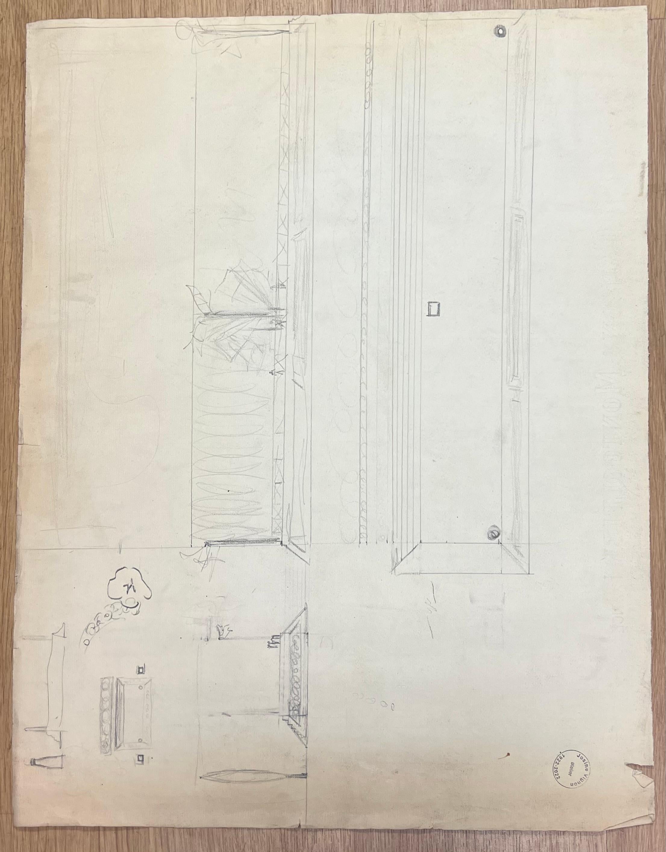 Title: Mid Century French Portrait

Artist: Josine Vignon (French 1922-2022)

Medium: Pencil/ charcoal on artists paper, double sided 

Size: 25 (height) x 19 (width)

Stamped: Verso

Condition: Good

Provenance: All the paintings we have by this