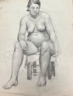 Studio di donna nuda seduta della metà del secolo scorso in Francia