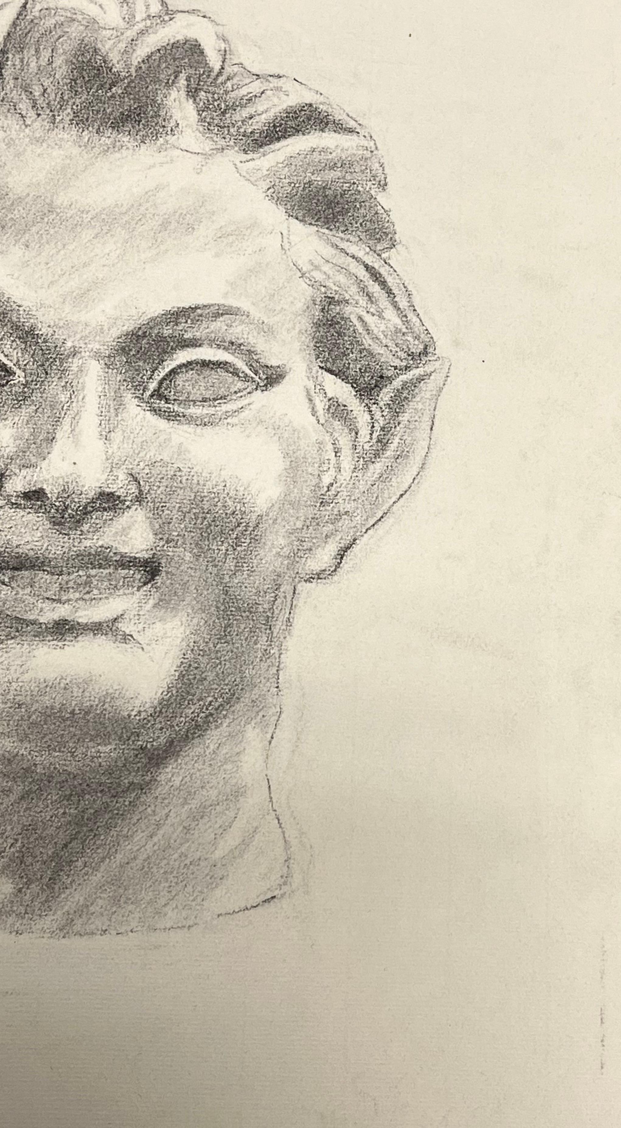 Mid Century French Study of a Smiling Mythical Bust - Post-Impressionist Art by Josine Vignon