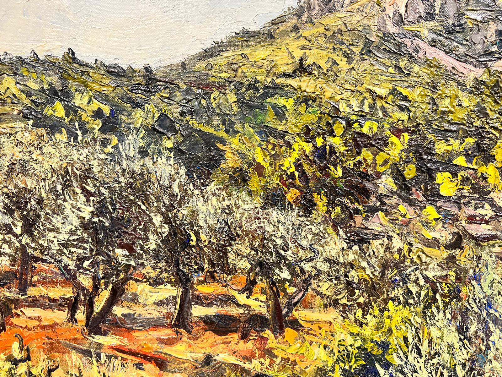 Olive Groves in Provence - Huile d'origine post-impressionniste franaise signe, annes 1960 - Post-impressionnisme Painting par Josine Vignon