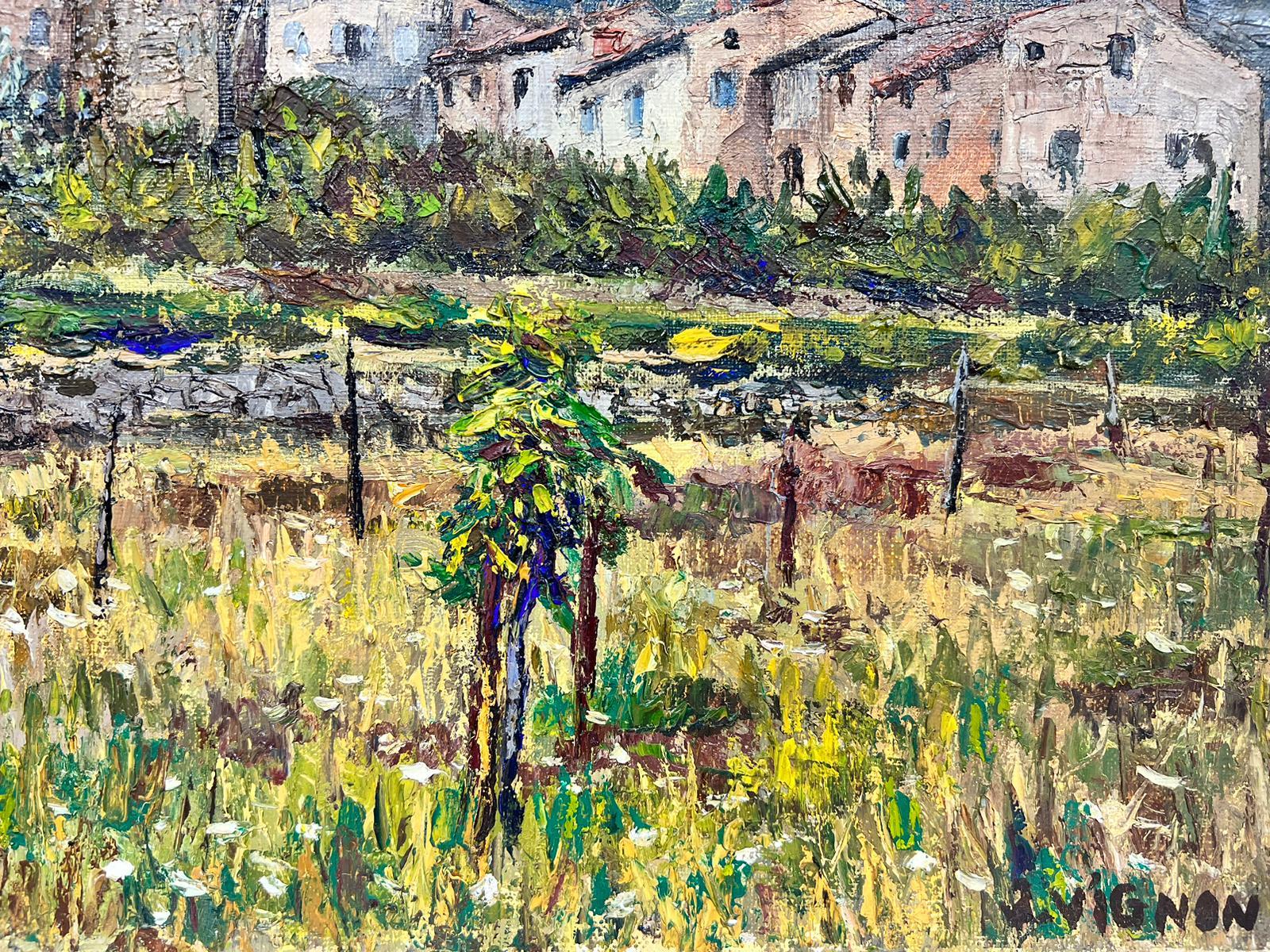 Olive Trees in Provence French Post Impressionist Signed Oil 1960's - Post-Impressionist Painting by Josine Vignon