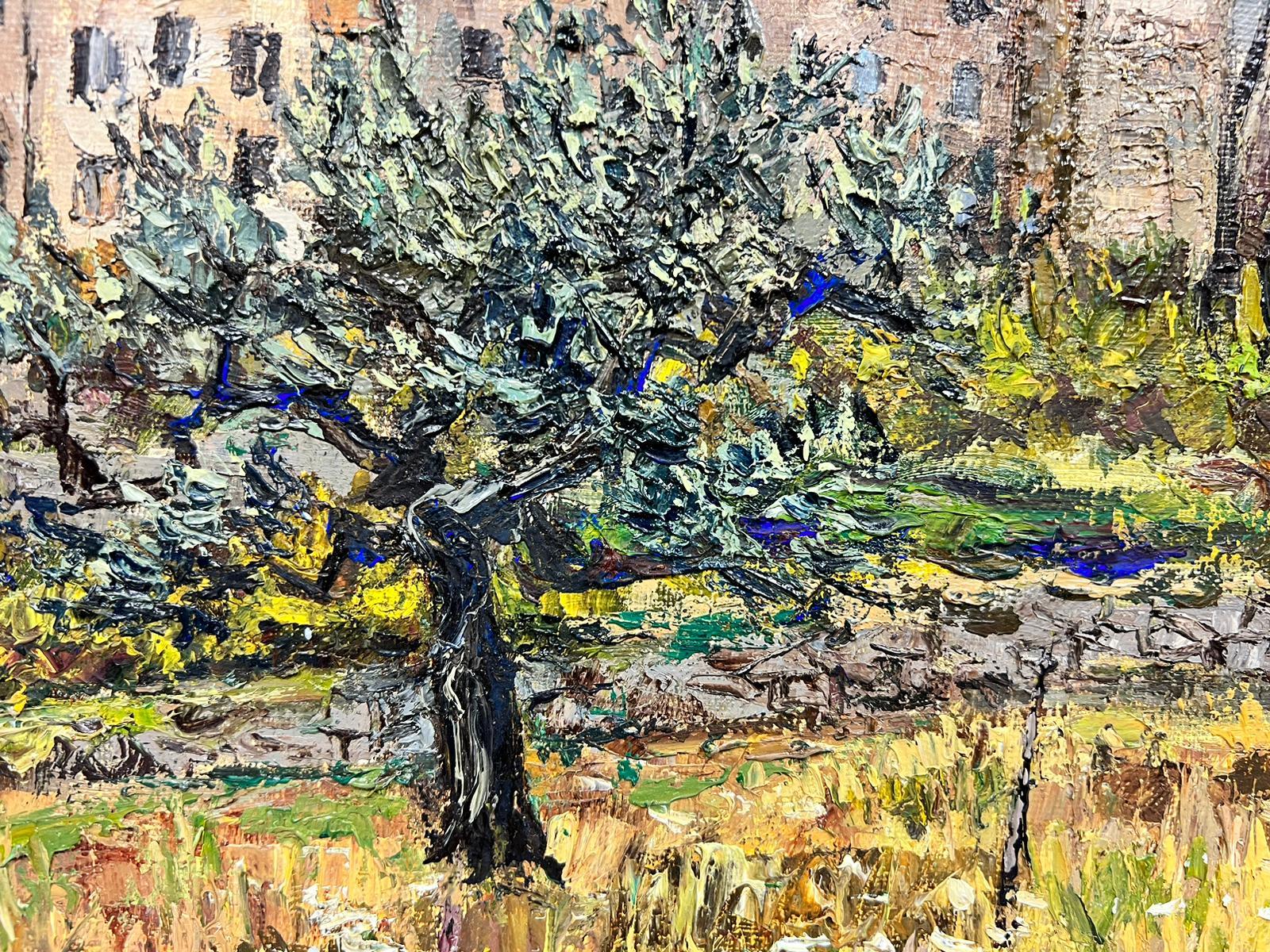 Olive Trees in Provence French Post Impressionist Signed Oil 1960's For Sale 3