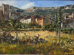 Provencal Village South of France 1960's French Post-Impressionist Oil Painting