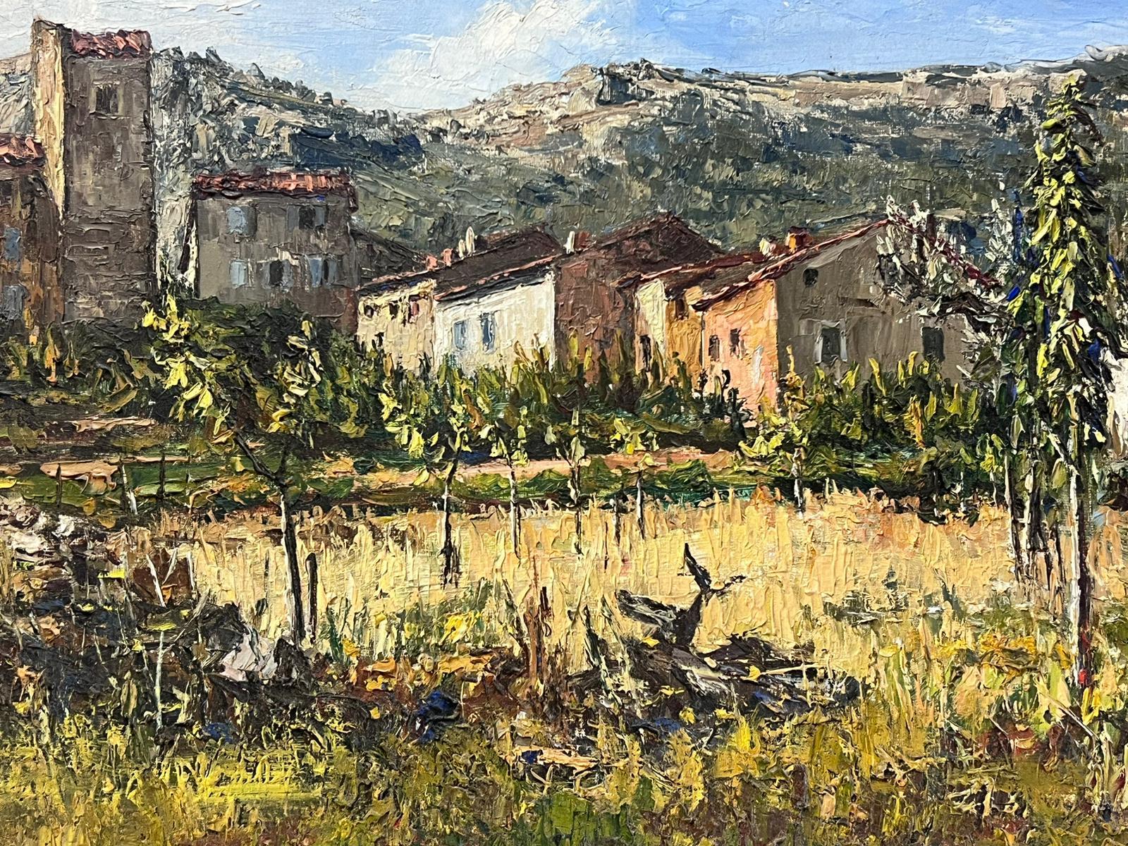 Provencal Village South of France 1960's French Post-Impressionist Oil Painting For Sale 4