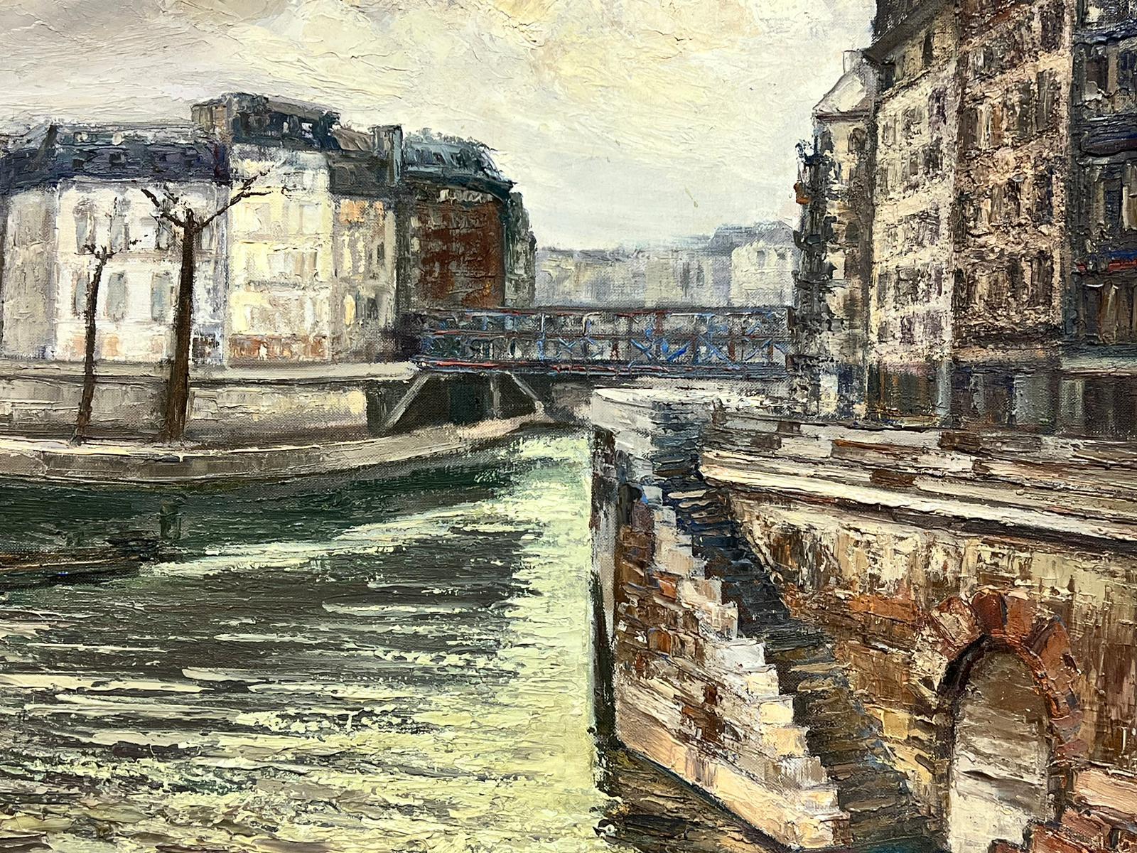 Paris
by Josine Vignon (French 1922-2022)
signed 
oil painting on canvas, framed
framed: 31 x 35 inches
canvas: 25 x 29 inches

Colors: Green colors, beige, blue and grey

Very good condition

Provenance: from the artists estate, France

Josine