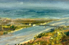 Pont de mer Paysage français Impressionniste Huile signée