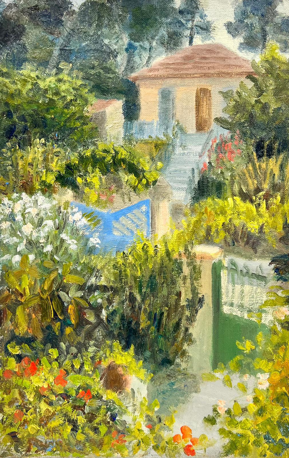 Josine Vignon Landscape Painting - The Pathway To The House In The Green Garden Landscape Oil