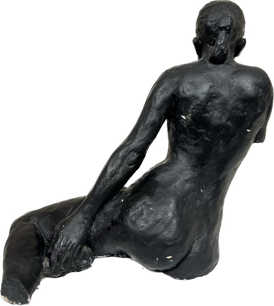 Black Nude Sculpture 
by Josine Vignon (French 1922-2022)
painted clay, approx: 9 x 8 inches
provenance: the artists estate


