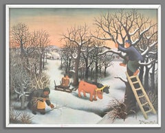 Winterlandschaft - Offset und Lithographie nach Josip Generalic - 1961