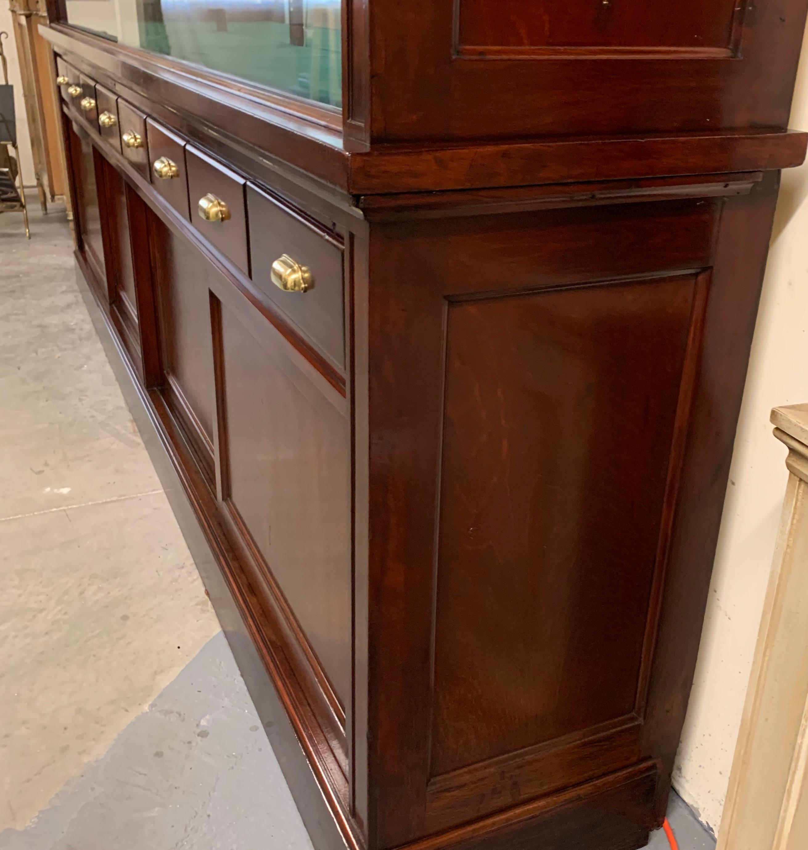 Hand-Crafted Display Cabinet-Glass, Brass & Mahogany by The Joslin Showcase Company of Boston For Sale