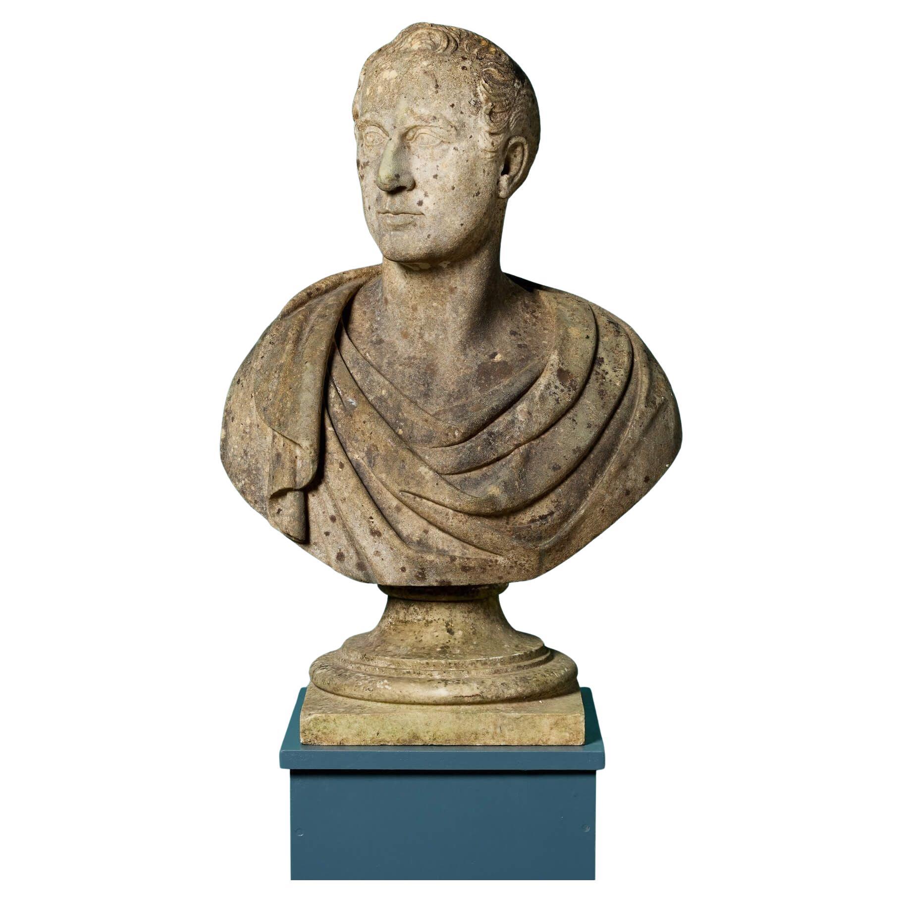Jospeh Nollekens (1814) Verwitterte antike Marmorbüste im Angebot
