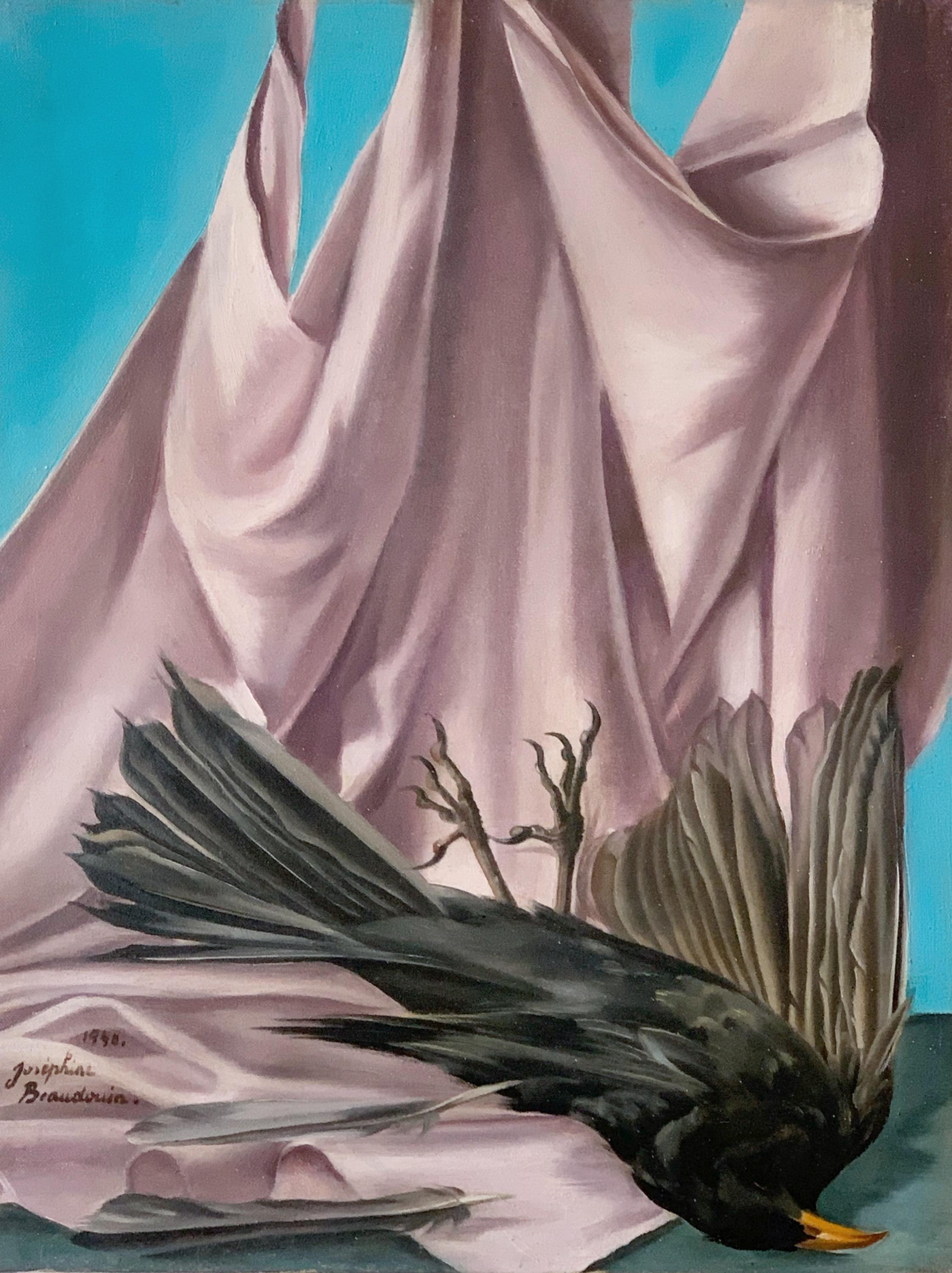 Poésie de l'oiseau, dessin surréaliste, 1948 - Painting de Joséphine Beaudouin