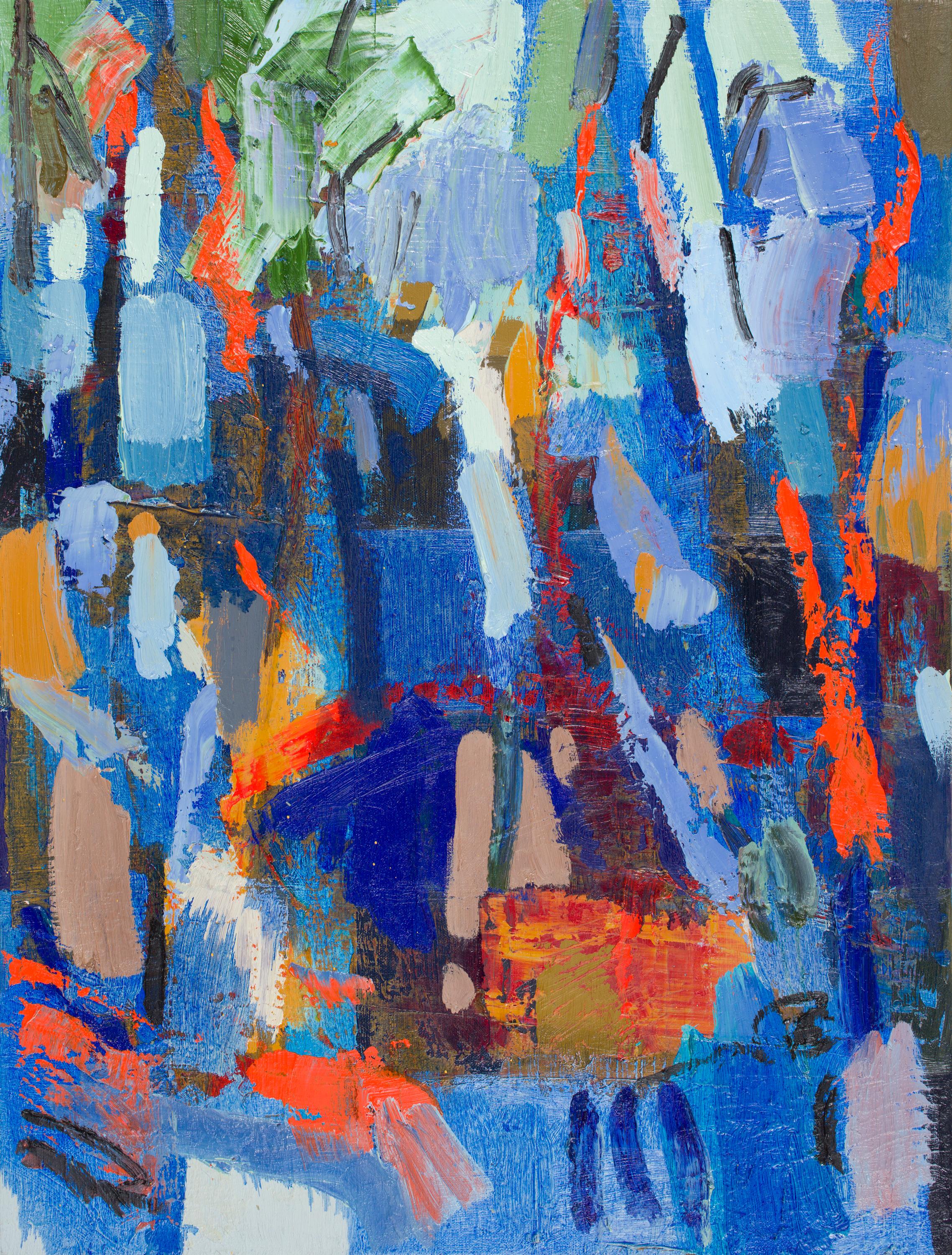 Josquin Pouillon Abstract Painting - Paysage Bleu 