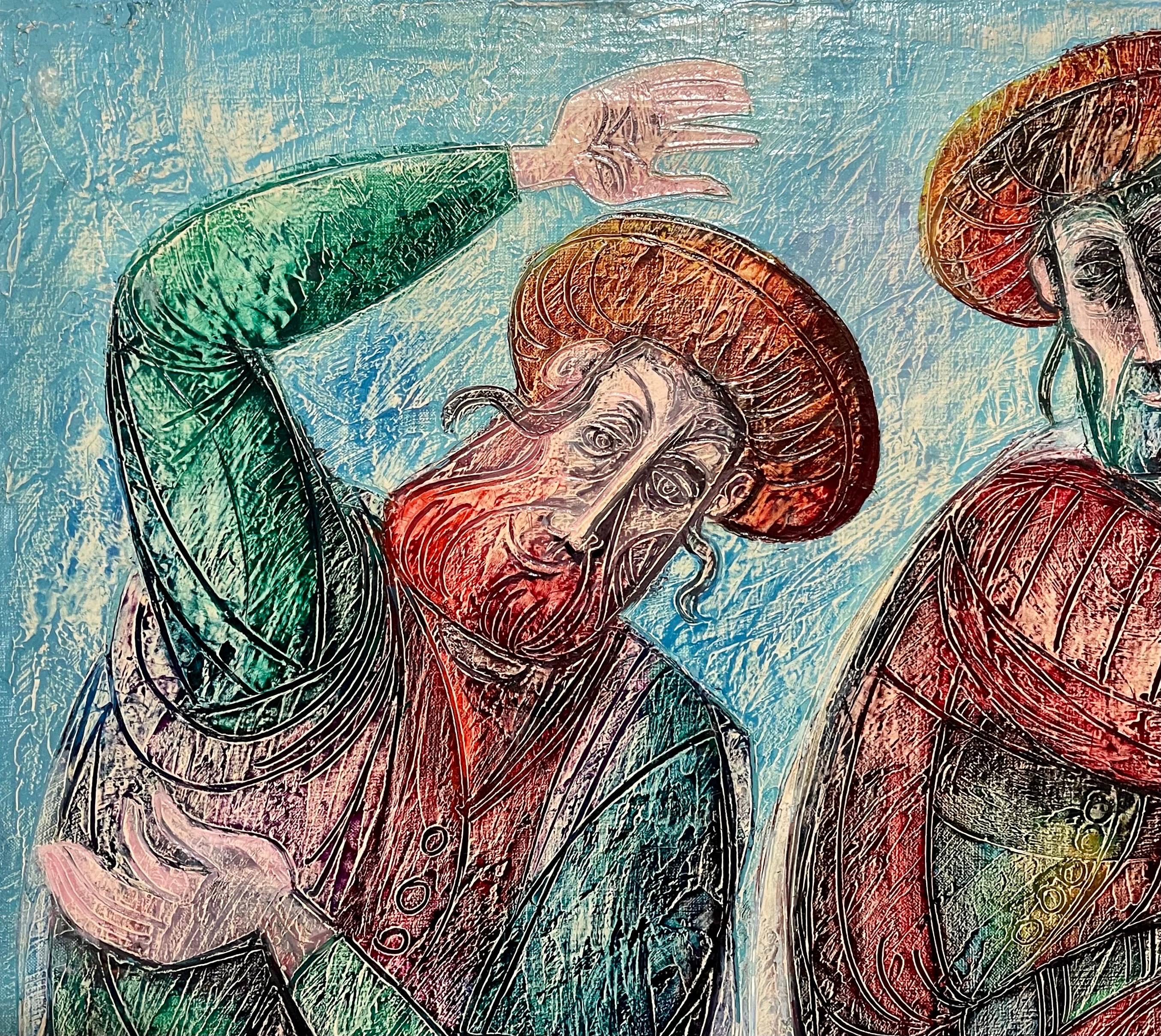 Vibrante pintura al óleo sobre lienzo del maestro israelí JOSSI STERN. (Húngaro-israelí 1923-1992)
Enmarcado 37,5 X 31 vista 30 X 24
Procedencia: lleva una etiqueta parcial de la Galería Safrai (en la Galería Pucker de Boston)

Jossi (Yossi) Stern,