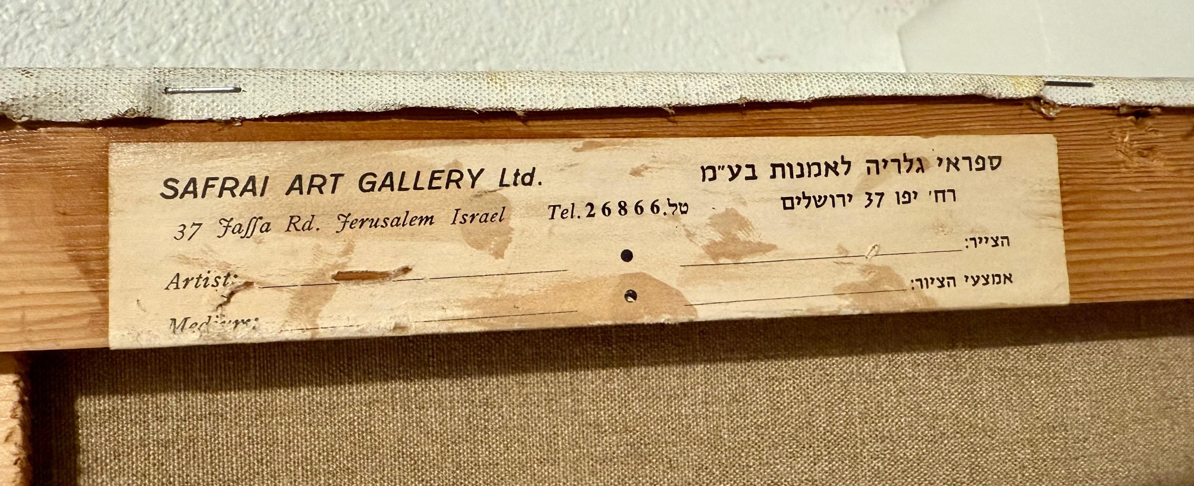 Jérusalem Famille hassidique Peinture à l'huile Israeli Judaica Yossi Stern Bezalel School en vente 5