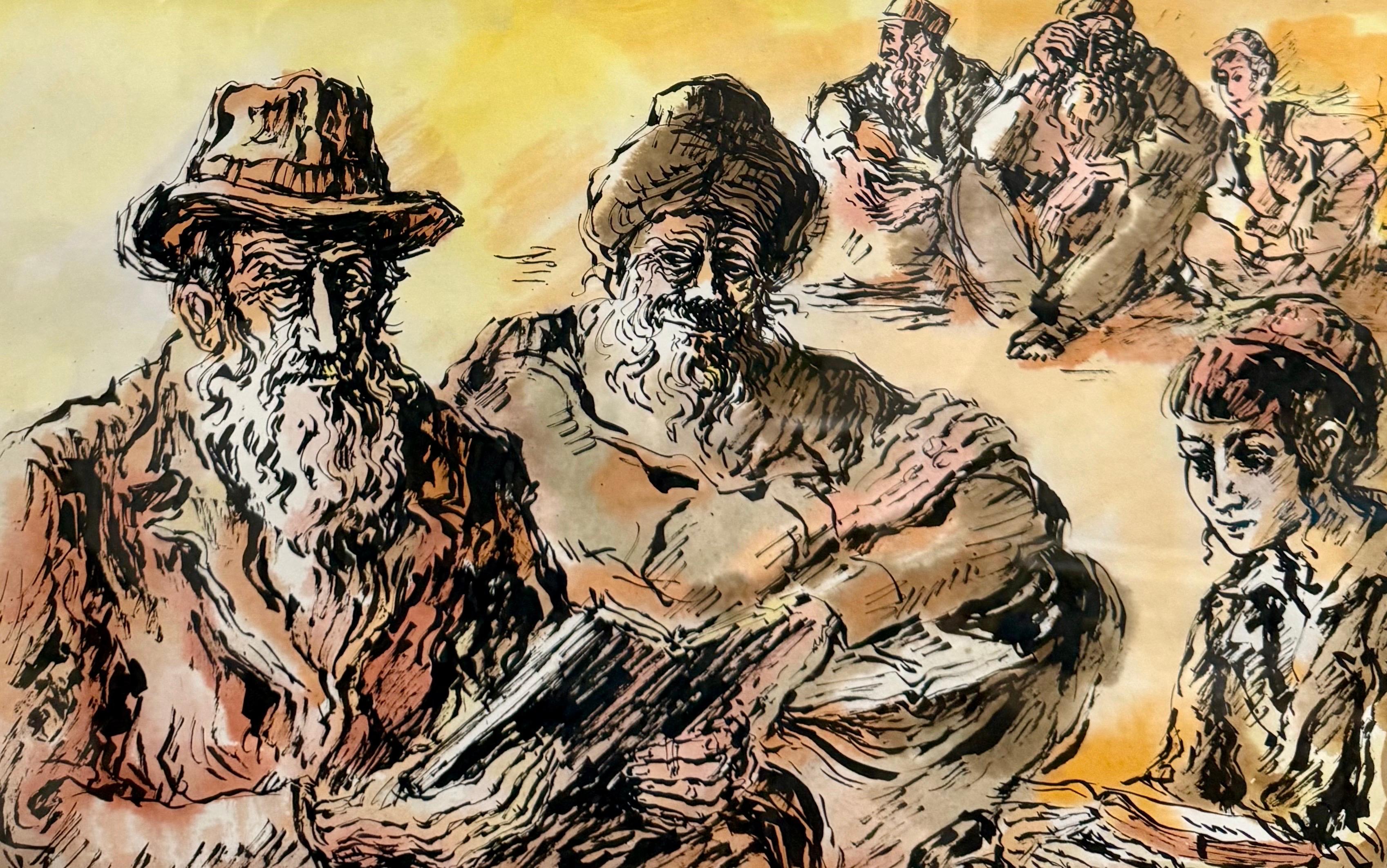  Peinture vibrante à la gouache et à l'aquarelle du maître israélien JOSSI STERN. sur papier monté sur carton. 
Dimensions : 29.5 X 33.5  23 X 27


Jossi (Yossi) Stern, (Israélien hongrois 1923 - 1992)
Fils de David et Katerina, il est né dans les