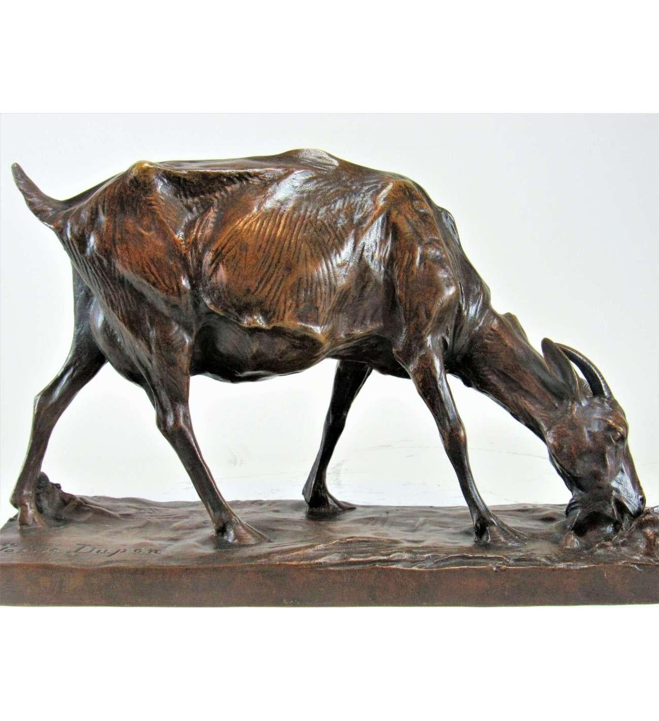 Josuë Dupon — 1864-1935, Bronze cast + Goat and Rabbit For Sale 1