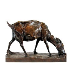 Josuë Dupon — 1864-1935, Bronze cast + Goat and Rabbit