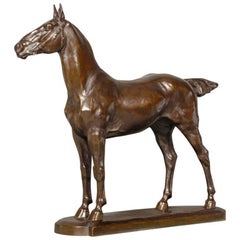 Antique Mare - hunting horse by Josuë Dupon 1864-1935