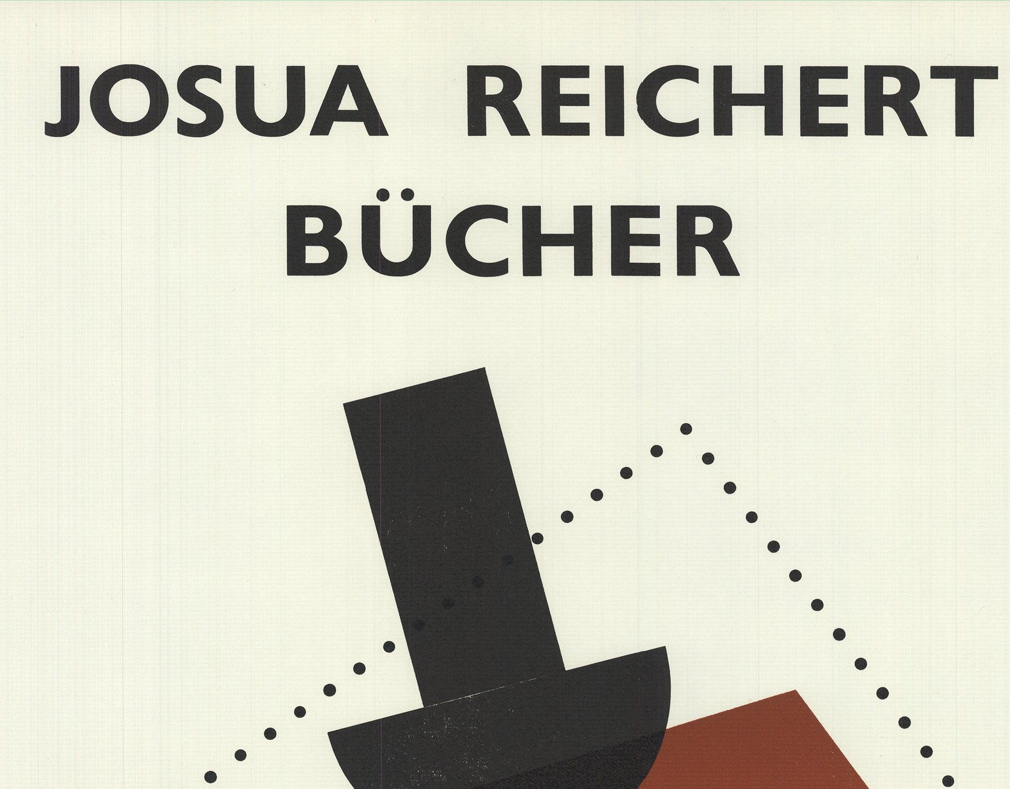 1973 Josua Reichert 'Books' Vintage Red, Black, White Linocut For Sale 2