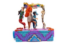 Sepelio Feliz - Happy Burial / Mexican Mechanical Folk Art Carton Sculpture