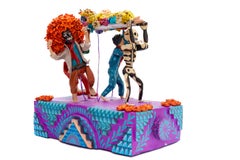 Sepelio Feliz - Happy Burial / Mexican Mechanical Folk Art Carton Sculpture