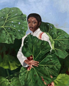 Angélico -Siglo XXI, Contemporáneo, Retrato Figurativo, Mujer, Naturaleza, África