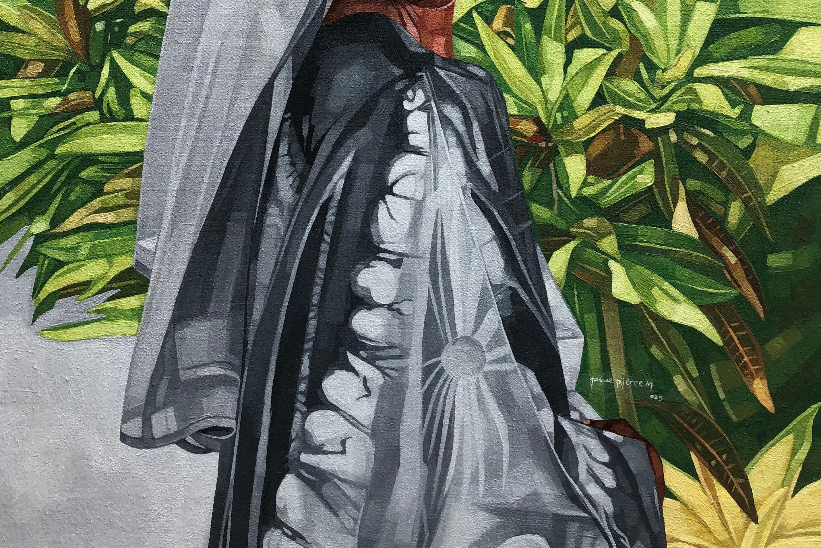 Boubou - Siglo XXI, Contemporáneo, Figurativo, Retrato, Plantas, Mujeres, África - Painting Expresionista de Josue M Pierre