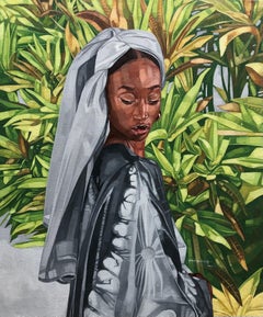 Boubou - Siglo XXI, Contemporáneo, Figurativo, Retrato, Plantas, Mujeres, África