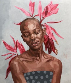 Diosa Siente - Siglo XXI, Contemporáneo, Figurativo, Retrato, Plantas, Mujeres