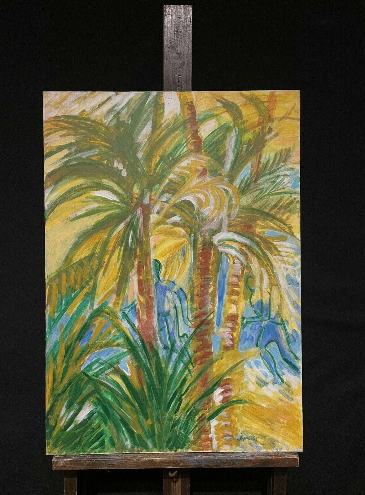 Großes französisches surrealistisches Fantasy-Ölgemälde – Painting von Josyne Gallet