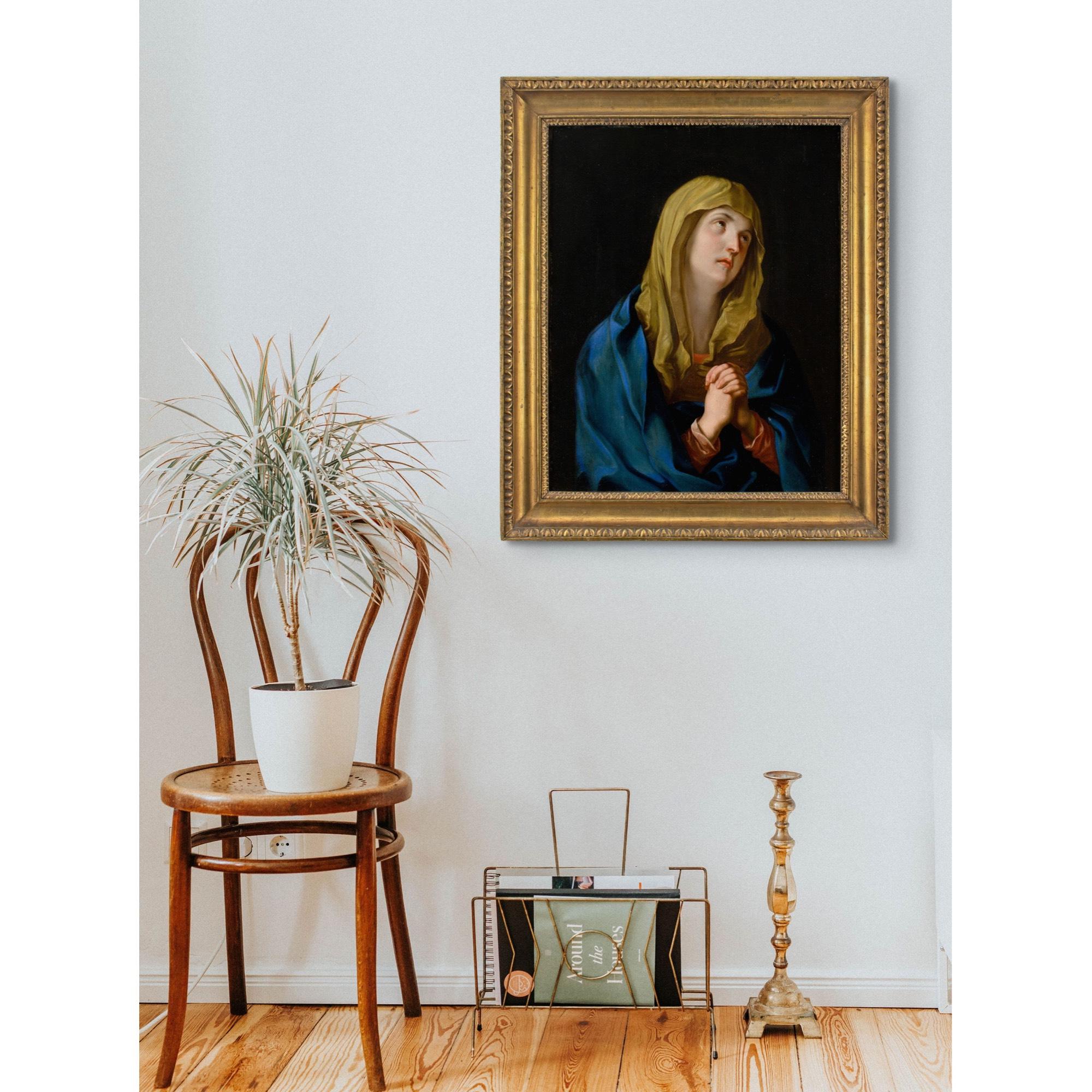 Joszef Schmidt, After Guido Reni Mater Dolorosa, Antique Oil Painting For Sale 3