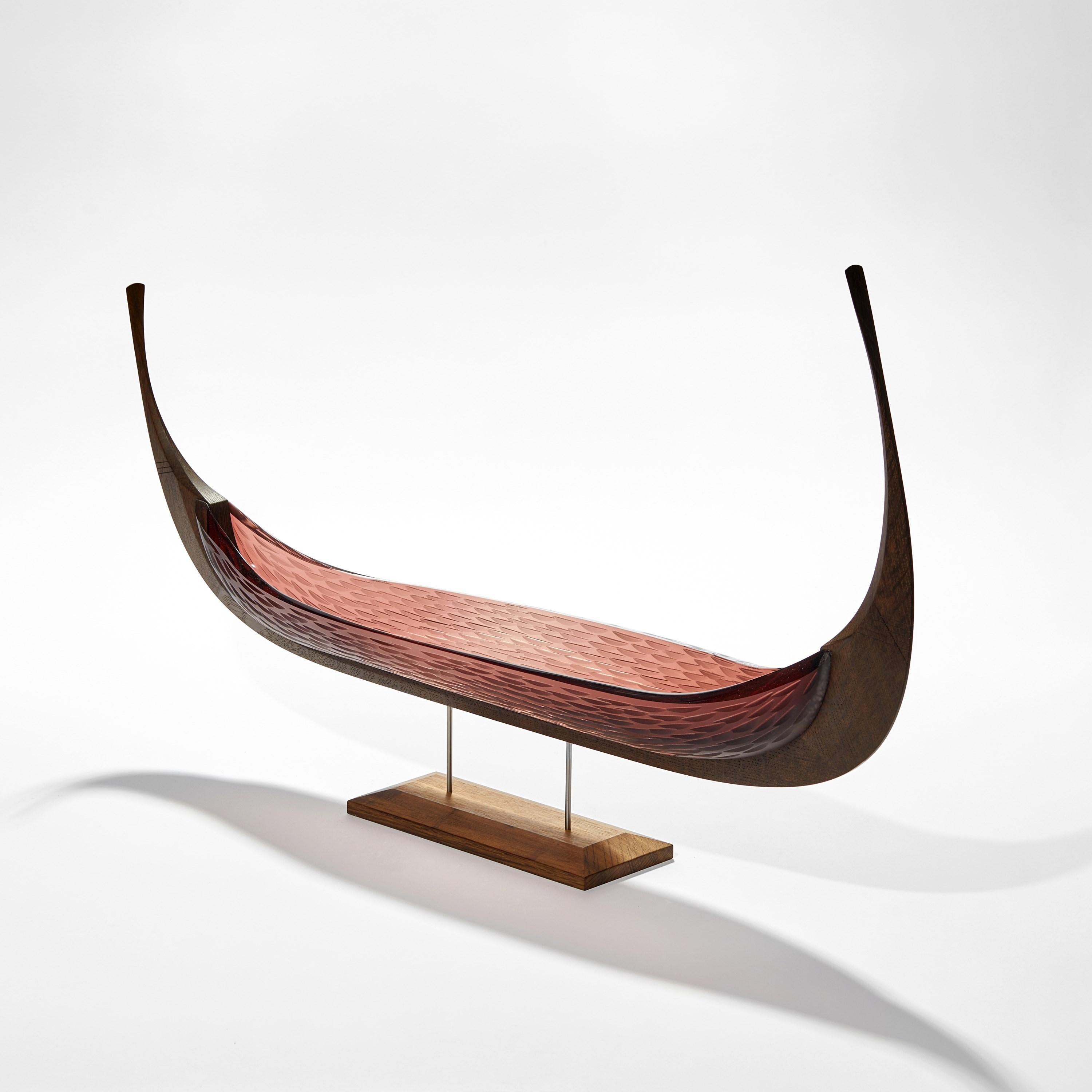 Organic Modern Jotunheim, Brown Glass & Oak Unique Sculpture by Backhaus & Brown and Egeværk For Sale