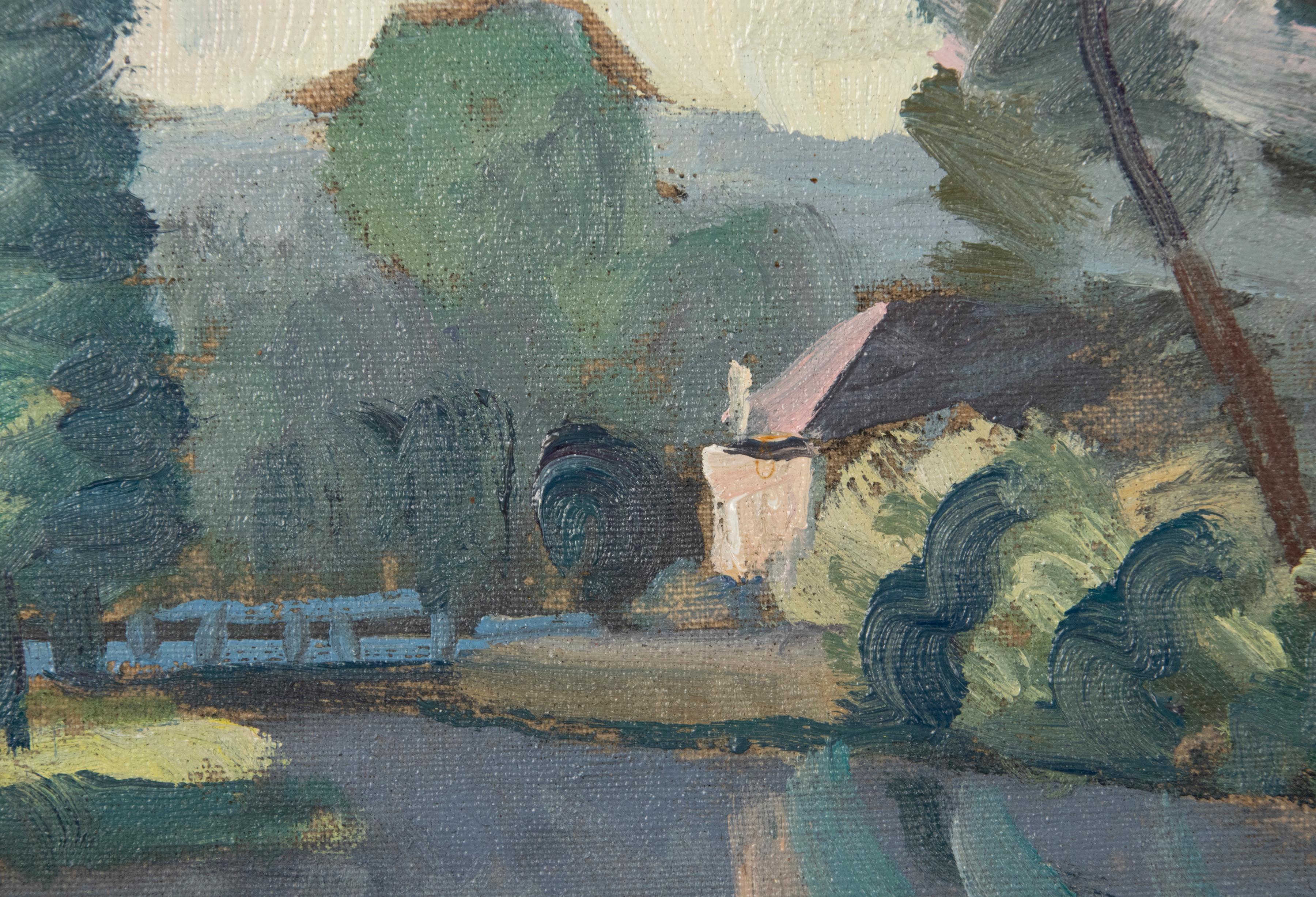 Jouault André-gustave Oil Painting Landscape  For Sale 5