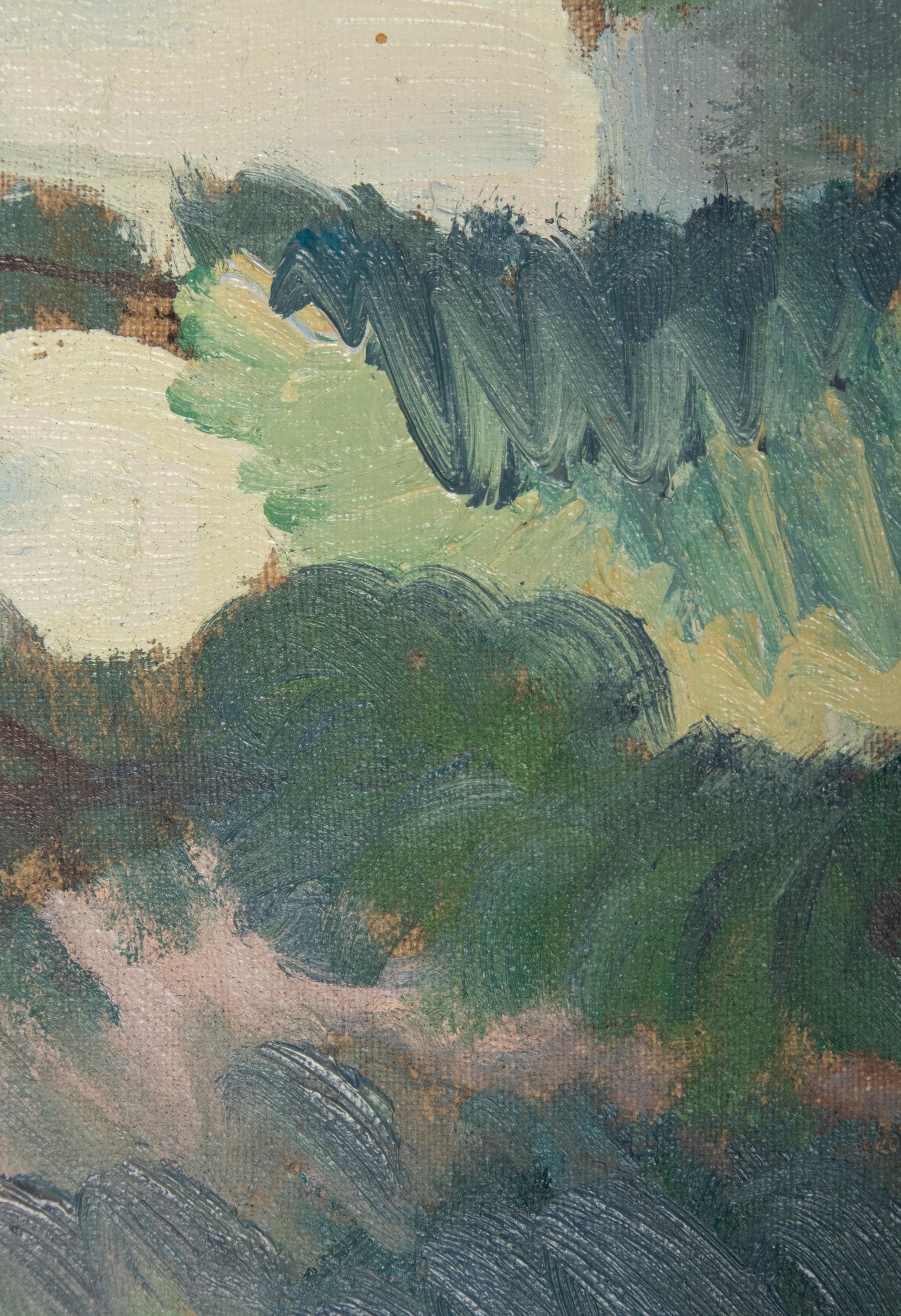 Gesso Jouault André-gustave Oil Painting Landscape  For Sale