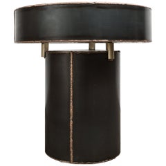 Sentric Side Table in Raw Black Steel and Bronze Seam, by Mtharu