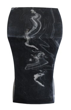 Jour Block Table in Black Marble Handcrafted in India by Stephanie Odegard