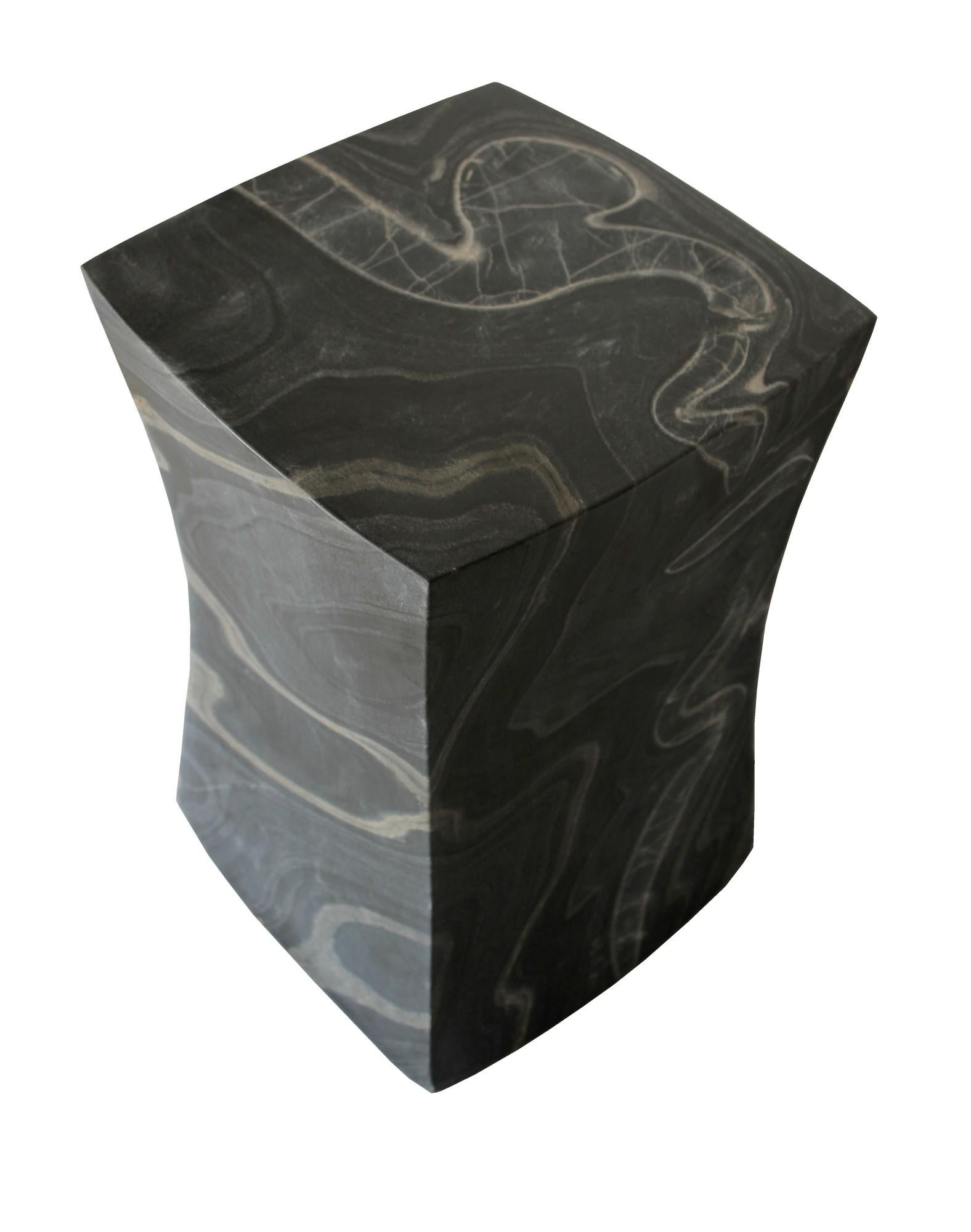 Contemporary Jour Block Table in Black Marble by Paul Mathieu for Stephanie Odegard For Sale