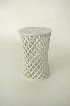 Jour Jali Round Table in White Marble by Paul Mathieu for Stephanie Odegard