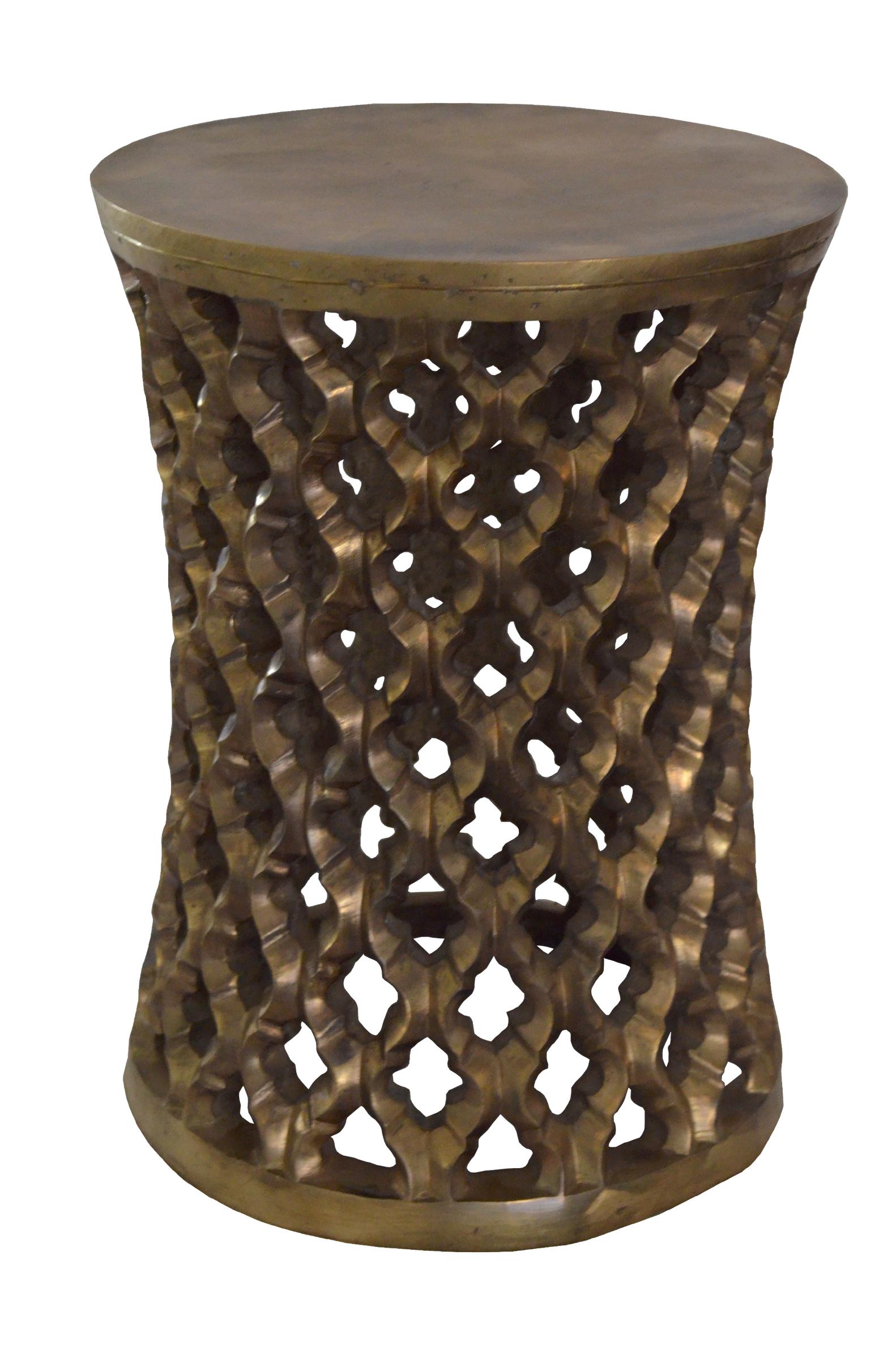 Indian Jour Round Jali Table Brass by Paul Mathieu for Stephanie Odegard For Sale