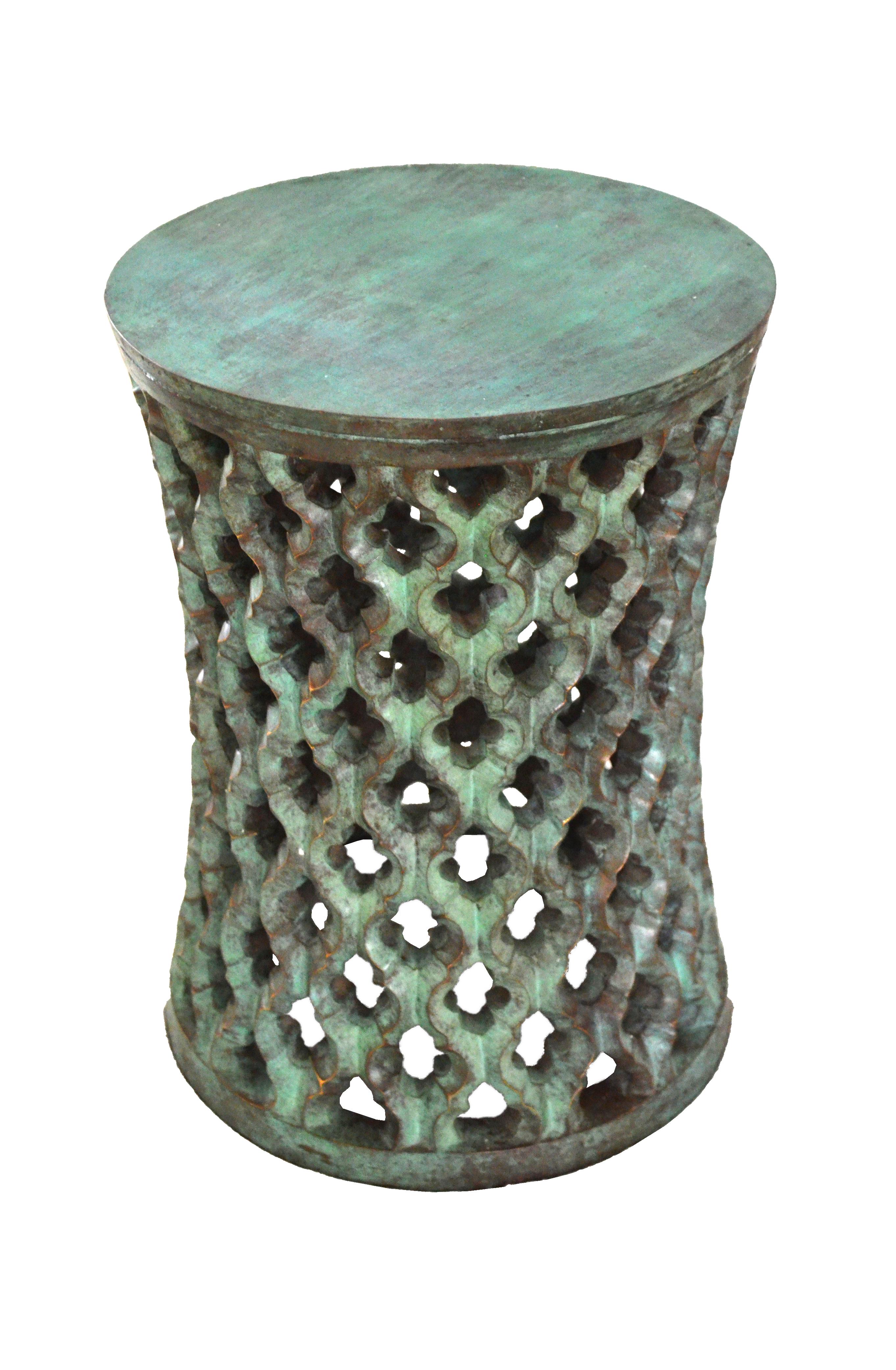 The cast brass version of the reknowned Jali table which was designed by Paul Mathieu for Stephanie Odegard Collection. Like the original marble tables, these cast tables are a statement piece.
 

Jour Round Jali Table Brass Green Patina
Size- 12