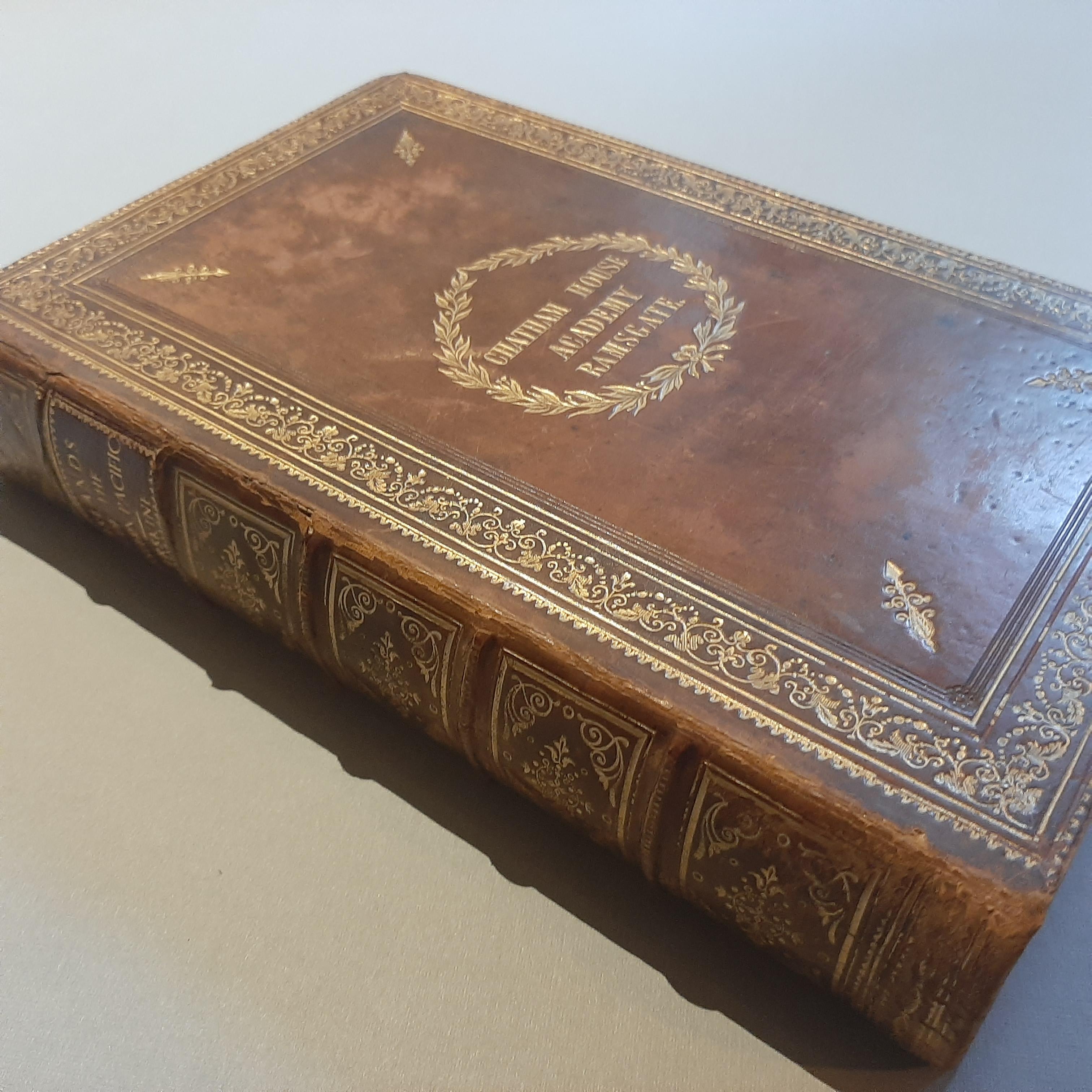 First edition 'Journal of a Cruise among the Islands of the Western Pacific' by John Elphinstone. 4 chromolithographed and 3 wood-engraved plates, folding engraved map at end (torn), illustrations, lacking errata slip and publisher's catalogue at