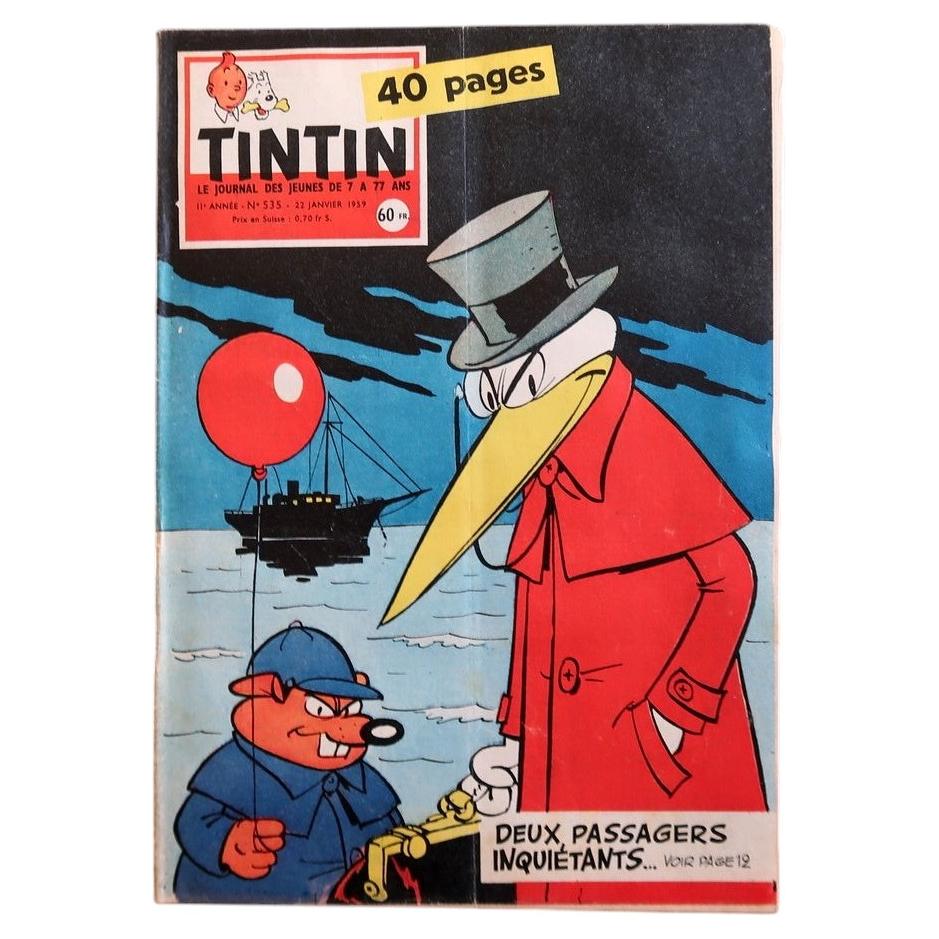 Journal Tintin N°535 "Deux Passagers Inquiétants" - Hergé - Février 1959 - 2C88