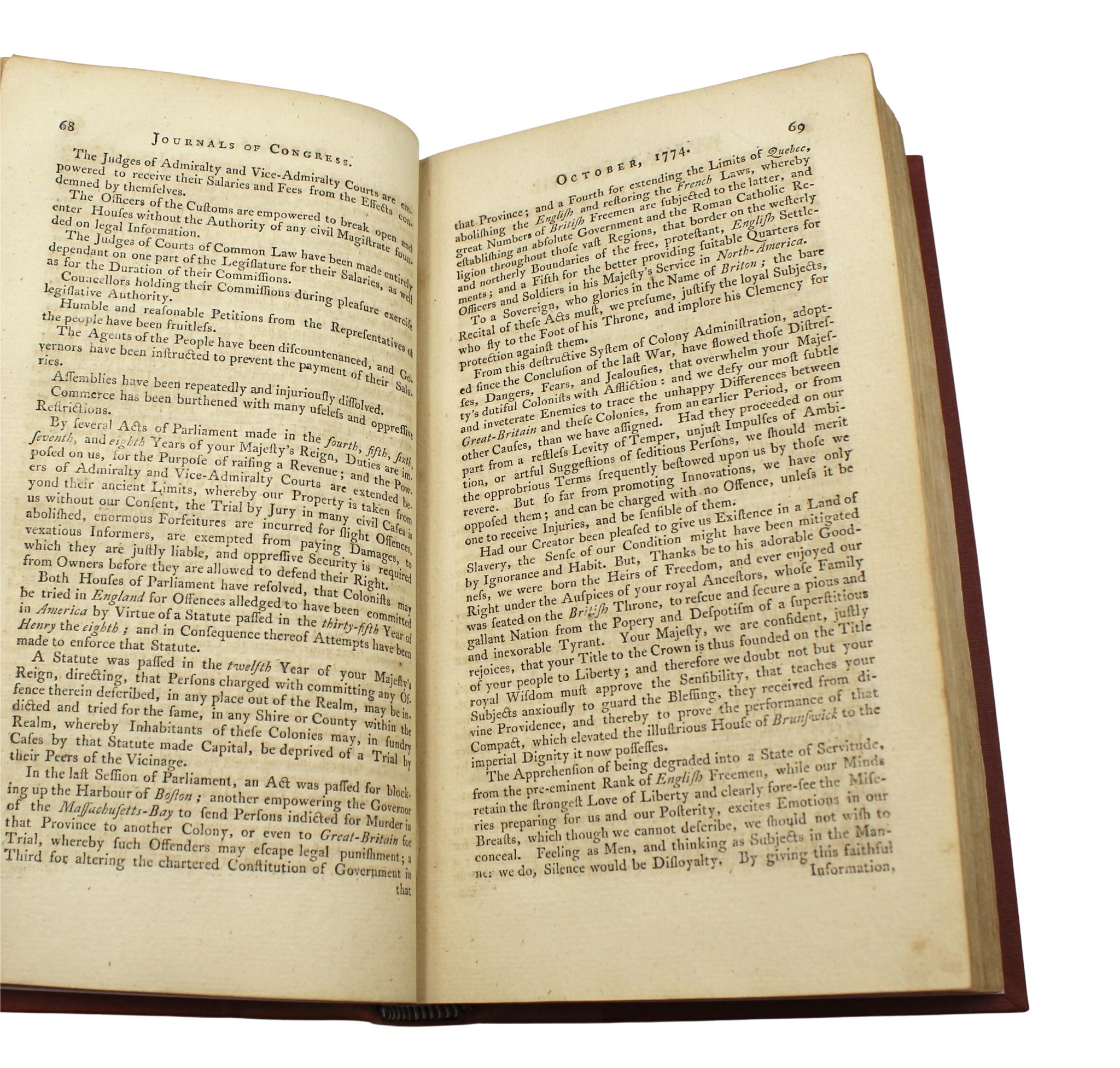 Leather Journals of the First and Second Continental Congress, by R. Aitken, Vol I, 1776 For Sale