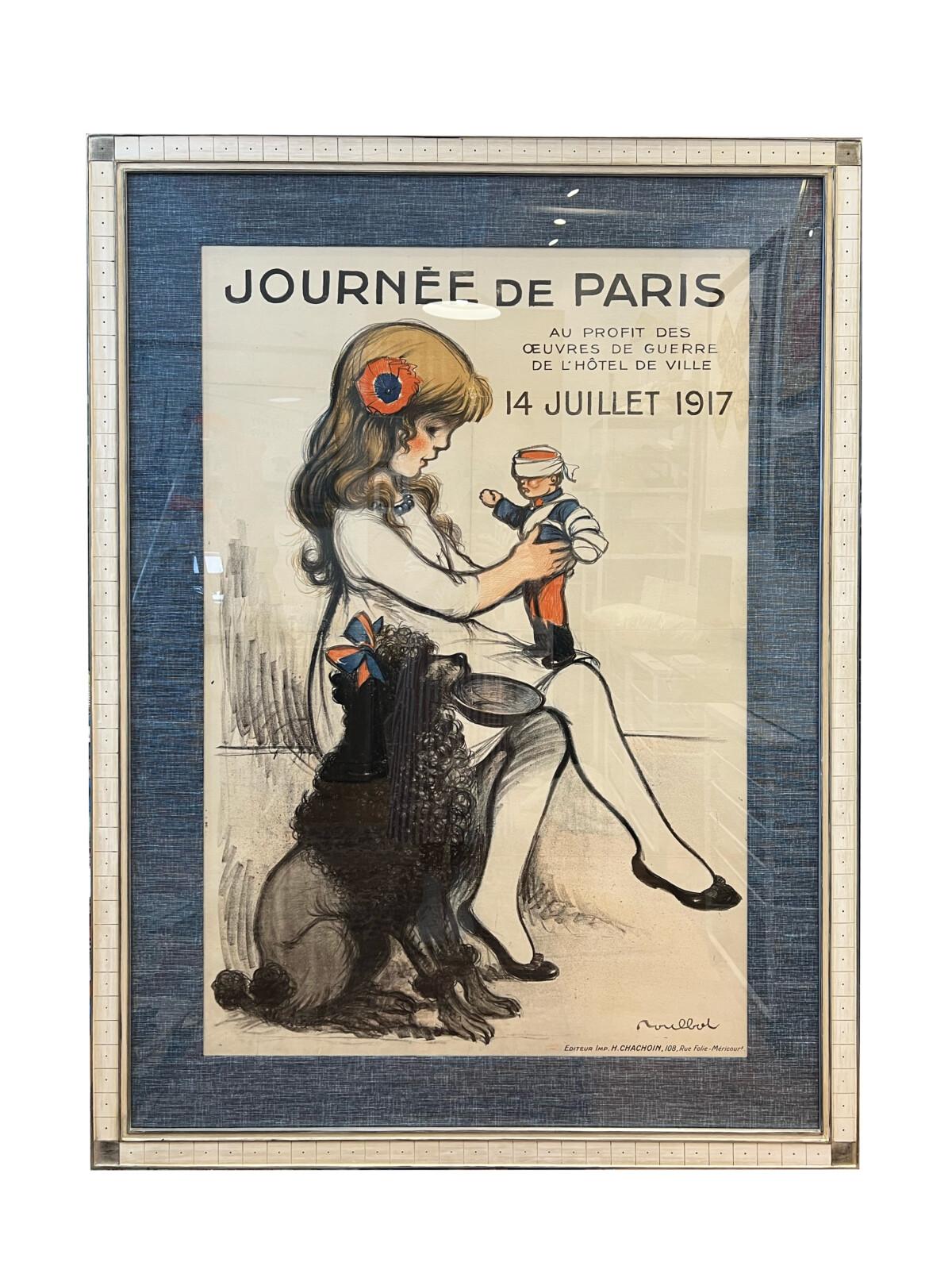 French Journée de Paris – Framed Vintage Poster For Sale