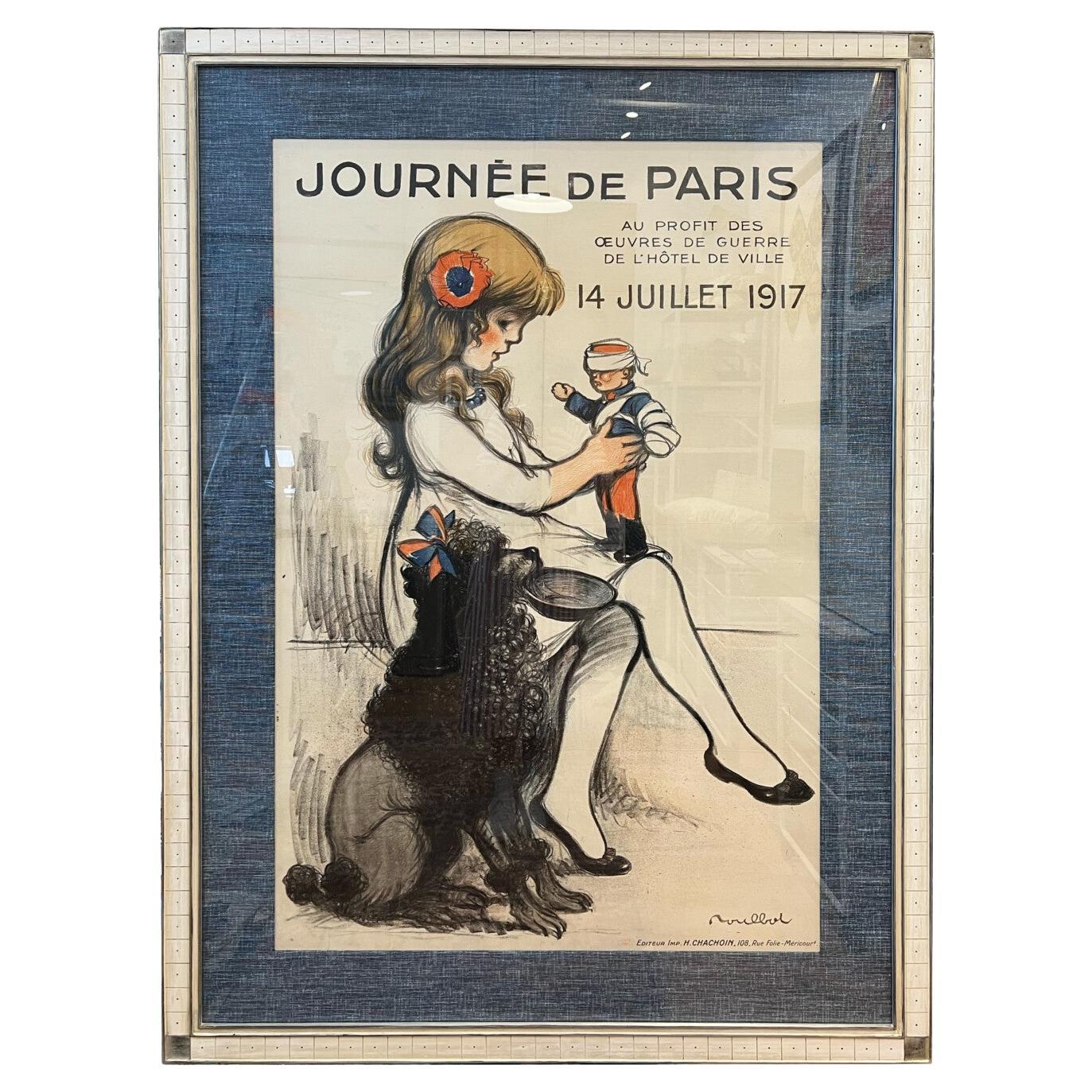 Journée de Paris – Framed Vintage Poster For Sale