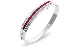 Journey Bangle-Your Grace-White Gold- Ruby Insert