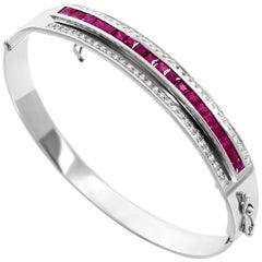 Journey Bangle-Your Grace-White Gold- Ruby Insert