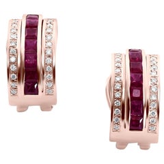 Journey Earrings, Your Graces, Rose Gold with Ruby Inserts